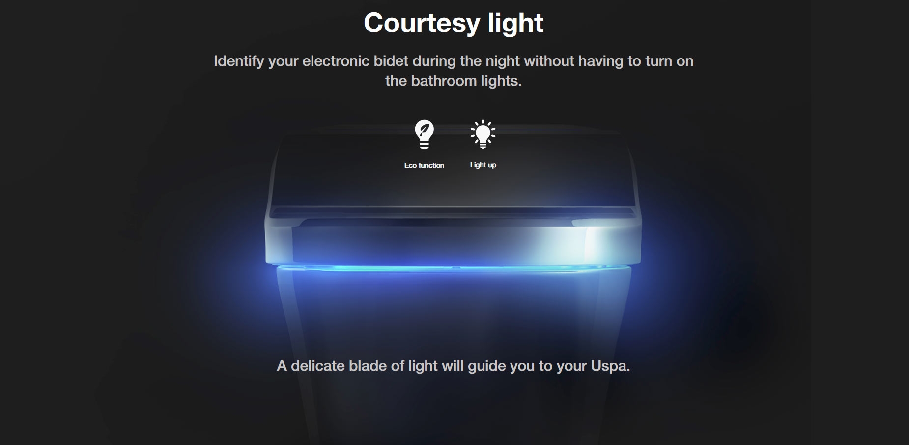 USPA 6635R bidet seat close-up with remote